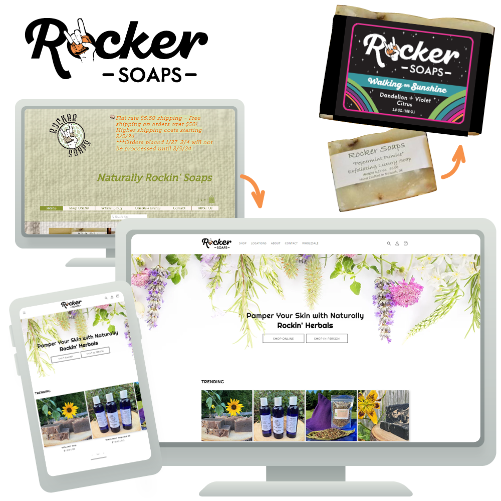 Rocker Soaps rebrand with website redesign and migration